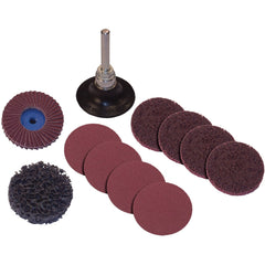 PFERD - Disc Kits; Abrasive Type: Non-Woven & Coated ; Disc Diameter (Inch): 2 ; Abrasive Material: Aluminum Oxide; Silicon Carbide ; Grade: Medium ; Number of Pieces: 11.000 - Exact Tool & Supply