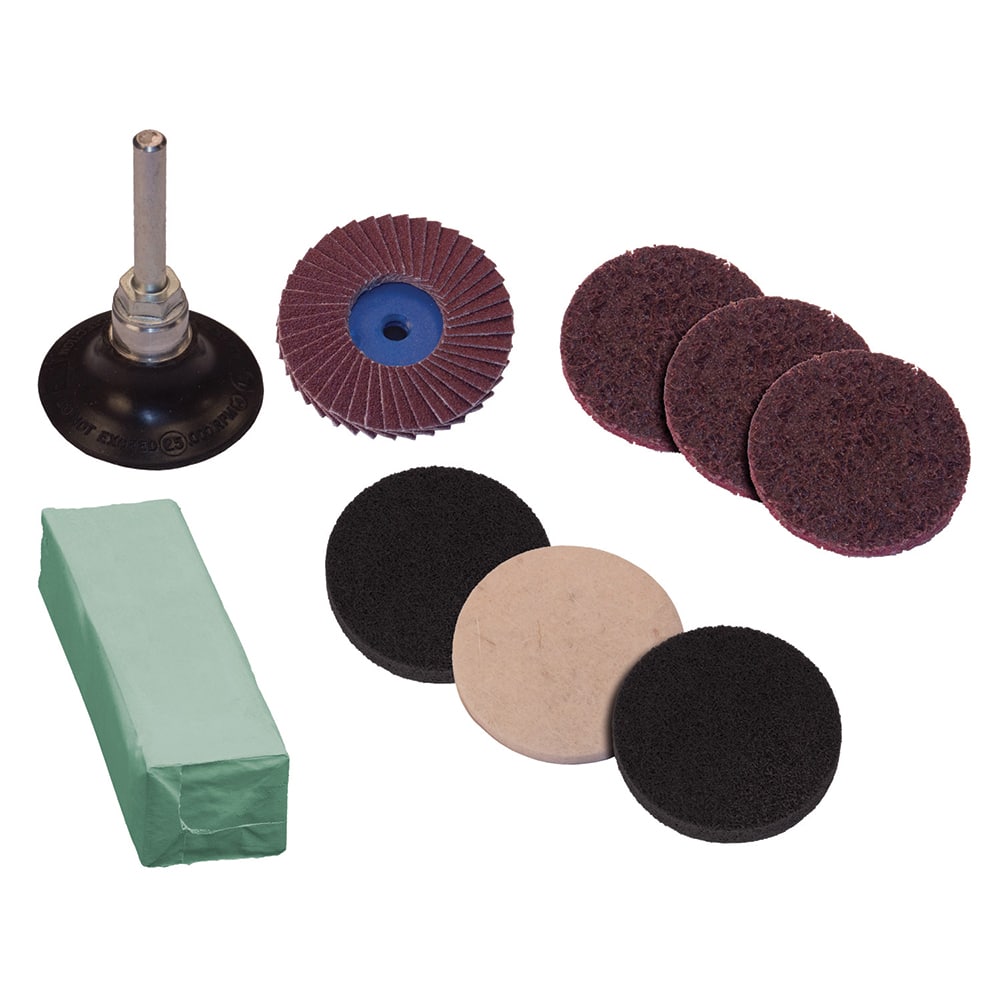 PFERD - Disc Kits; Abrasive Type: Non-Woven & Coated ; Disc Diameter (Inch): 2 ; Abrasive Material: Aluminum Oxide; Silicon Carbide ; Grade: Medium Fine ; Number of Pieces: 9.000 - Exact Tool & Supply