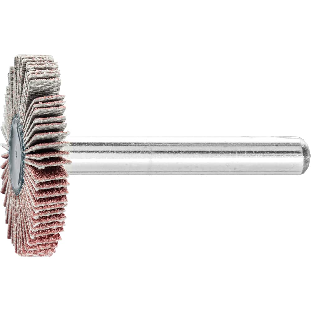 PFERD - Mounted Flap Wheels; Abrasive Type: Coated ; Outside Diameter (Inch): 1-3/16 ; Face Width (Inch): 1/4 ; Abrasive Material: Aluminum Oxide ; Grit: 120 ; Mounting Type: 1/4" Shank - Exact Tool & Supply