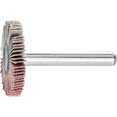 PFERD - Mounted Flap Wheels; Abrasive Type: Coated ; Outside Diameter (Inch): 1-3/16 ; Face Width (Inch): 1/4 ; Abrasive Material: Aluminum Oxide ; Grit: 120 ; Mounting Type: 1/4" Shank - Exact Tool & Supply