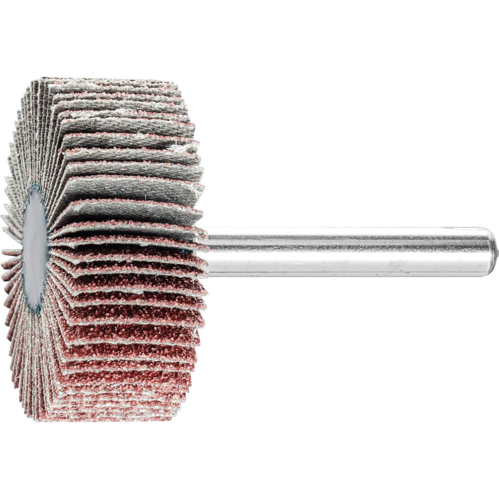 PFERD - Mounted Flap Wheels; Abrasive Type: Coated ; Outside Diameter (Inch): 1-1/2 ; Face Width (Inch): 1/2 ; Abrasive Material: Aluminum Oxide ; Grit: 40 ; Mounting Type: 1/4" Shank - Exact Tool & Supply