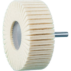 PFERD - Mounted Flap Wheels; Abrasive Type: Coated ; Outside Diameter (Inch): 3 ; Face Width (Inch): 1 ; Abrasive Material: Felt ; Grade: Hard ; Mounting Type: 1/4" Shank - Exact Tool & Supply