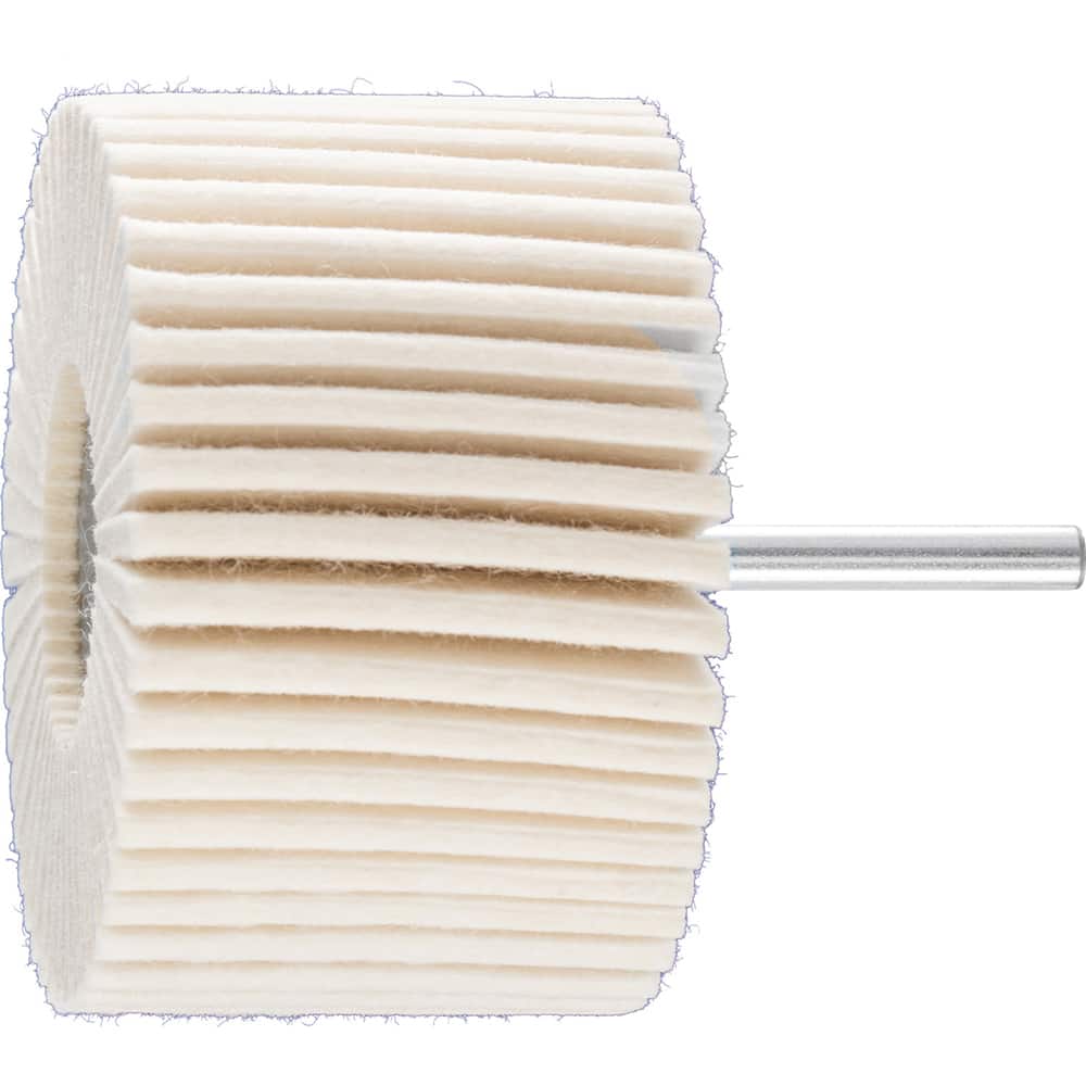 PFERD - Mounted Flap Wheels; Abrasive Type: Coated ; Outside Diameter (Inch): 3 ; Face Width (Inch): 2 ; Abrasive Material: Felt ; Grade: Hard ; Mounting Type: 1/4" Shank - Exact Tool & Supply