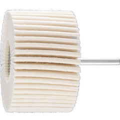 PFERD - Mounted Flap Wheels; Abrasive Type: Coated ; Outside Diameter (Inch): 3 ; Face Width (Inch): 2 ; Abrasive Material: Felt ; Grade: Hard ; Mounting Type: 1/4" Shank - Exact Tool & Supply