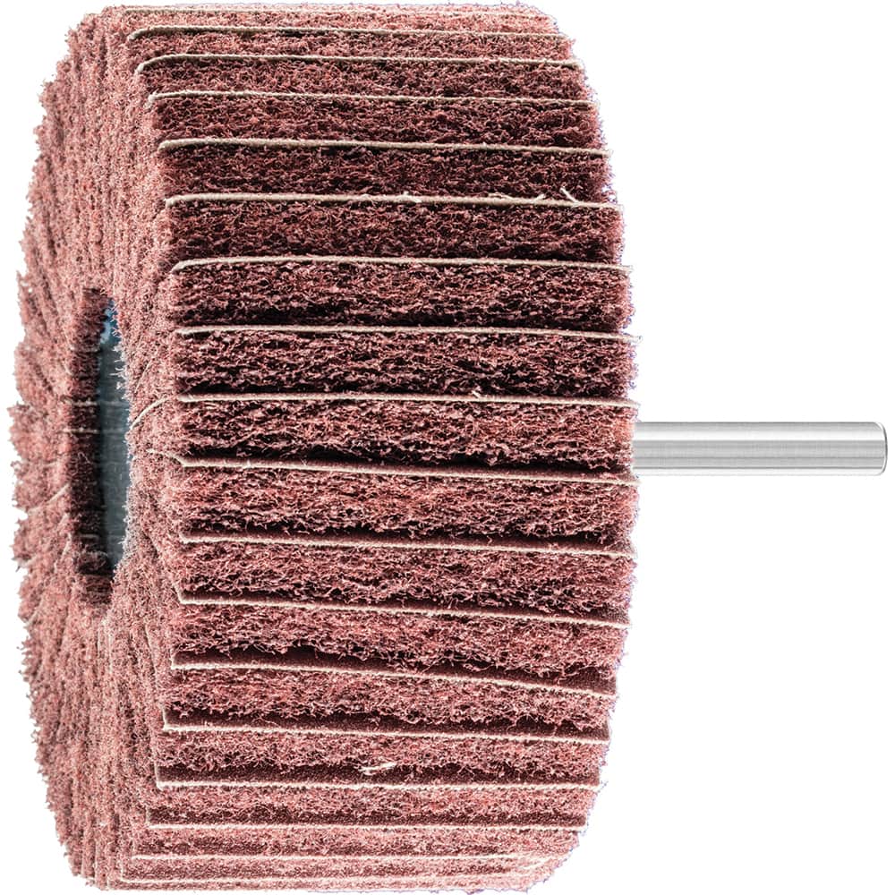 PFERD - Mounted Flap Wheels; Abrasive Type: Non-Woven ; Outside Diameter (Inch): 4 ; Face Width (Inch): 5/8 ; Abrasive Material: Aluminum Oxide ; Grit: 180 ; Mounting Type: 1/4" Shank - Exact Tool & Supply