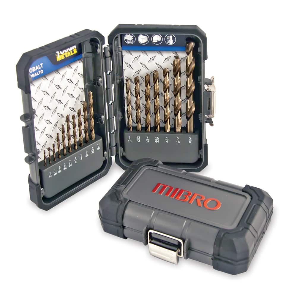 Mibro - Drill Bit Sets; System of Measurement: Inch ; Drill Bit Material: HSS; Carbide ; Drill Bit Set Type: Jobber Length Drill Bits; Twist Drill Bits ; Minimum Drill Bit Size (Decimal Inch): 0.0625 ; Minimum Drill Bit Size (Inch): 1/16 ; Maximum Drill - Exact Tool & Supply