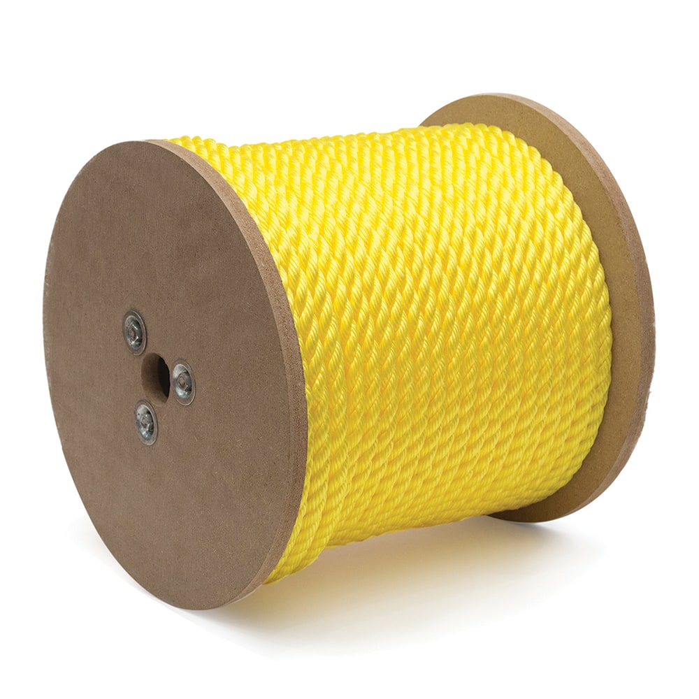Mibro - Rope; Type: Twisted Rope ; Head/Holder Diameter (Inch): 3/8 ; Material: Polypropylene ; Load Capacity (Lb.): 244.000 ; Maximum Length: 400.00 ; Color: Yellow - Exact Tool & Supply