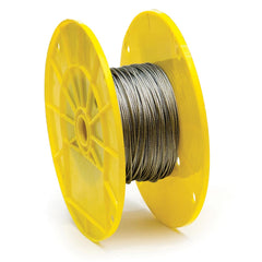 Mibro - Wire Rope & Cable; Type: Aircraft Cable ; Breaking Strength (Lb.): 95.00 ; Diameter (Inch): 1/16 ; Bare Diameter: 1/16 (Inch); Strand Type: 7 x 7 ; Head Coating: Uncoated - Exact Tool & Supply