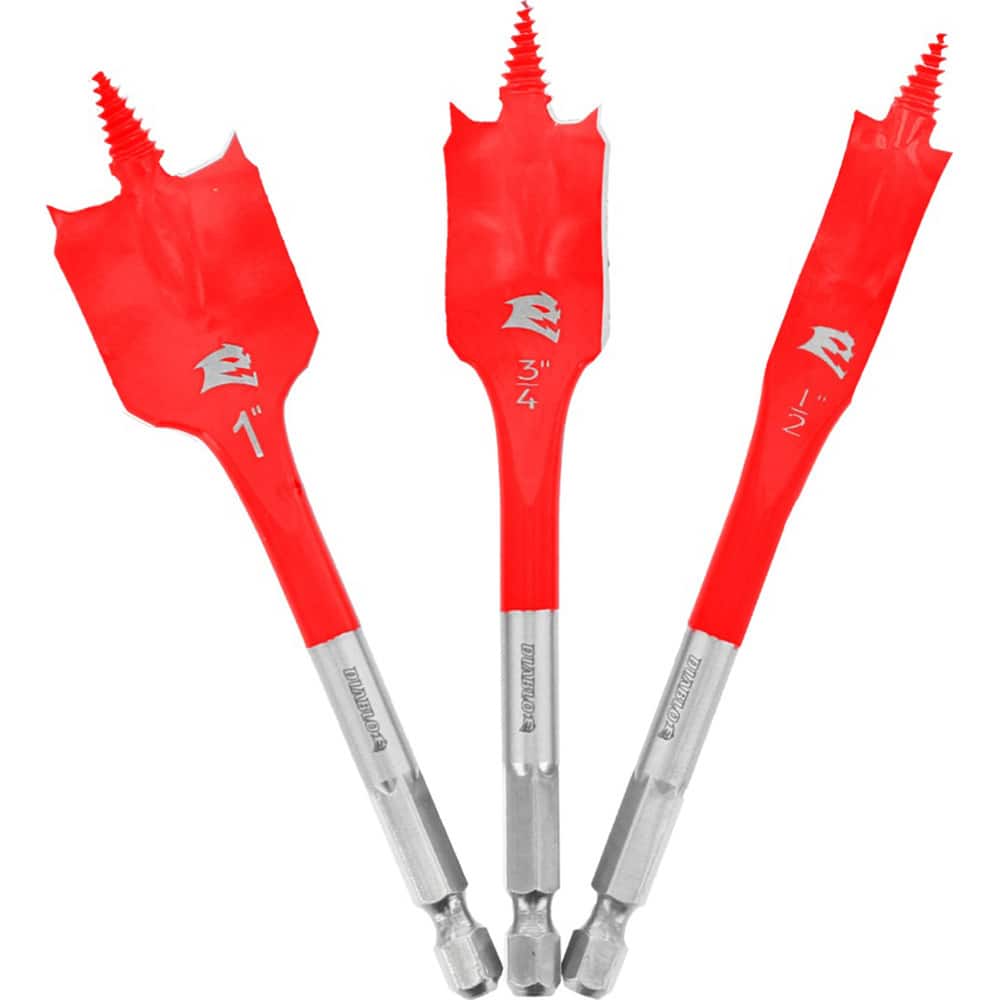 Freud - Drill Bit Sets; System of Measurement: Inch ; Drill Bit Material: Carbon Steel ; Drill Bit Set Type: Spade Drill Bits ; Minimum Drill Bit Size (Inch): 1/4 ; Maximum Drill Bit Size (Inch): 1 ; Drill Point Angle: 118 - Exact Tool & Supply