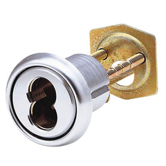 Arrow Lock - Cylinders; Type: Rim ; Keying: Less Core ; Number of Pins: 6 ; Material: Brass ; Finish/Coating: Satin Chrome - Exact Tool & Supply