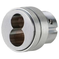 Schlage - Cylinders; Type: Mortise ; Keying: Less Core ; Number of Pins: 6 ; Material: Brass ; Finish/Coating: Satin Chrome - Exact Tool & Supply