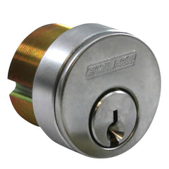 Schlage - Cylinders; Type: Mortise ; Keying: C123 Keyway ; Number of Pins: 6 ; Material: Brass ; Finish/Coating: Satin Chrome - Exact Tool & Supply