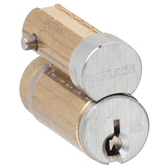 Schlage - Cylinders; Type: Removeable Core ; Keying: C135 Keyway ; Number of Pins: 6 ; Material: Brass ; Finish/Coating: Satin Chrome - Exact Tool & Supply