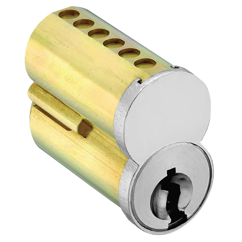 Arrow Lock - Cylinders; Type: Interchangeable Core ; Keying: JB Keyway ; Number of Pins: 7 ; Material: Brass ; Finish/Coating: Satin Chrome - Exact Tool & Supply