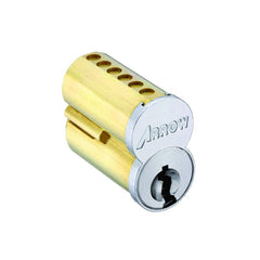 Arrow Lock - Cylinders; Type: Interchangeable Core ; Keying: QB Keyway ; Number of Pins: 6 ; Material: Brass ; Finish/Coating: Satin Chrome - Exact Tool & Supply
