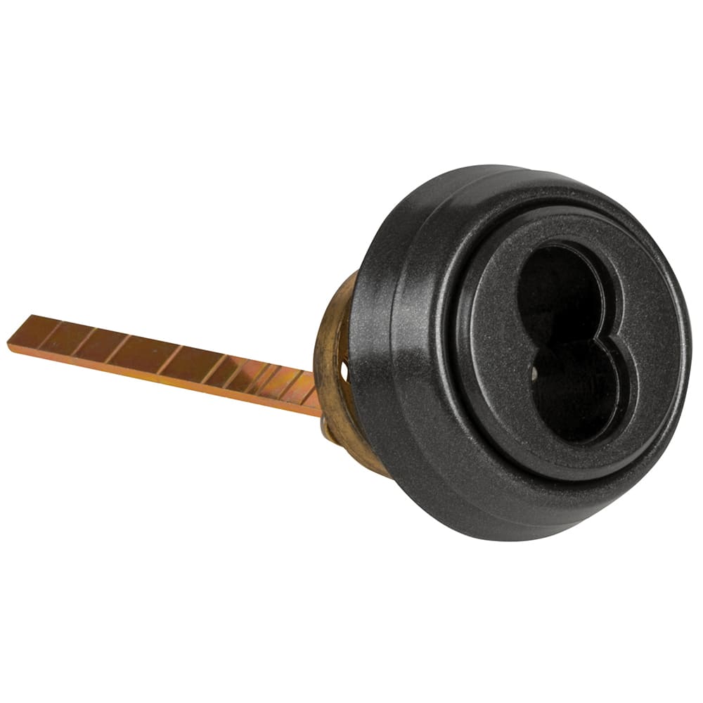 Best - Cylinders; Type: Rim ; Keying: Less Core ; Number of Pins: 7 ; Material: Brass ; Finish/Coating: Black - Exact Tool & Supply