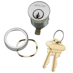 Schlage - Cylinders; Type: Mortise ; Keying: C123 Keyway ; Number of Pins: 6 ; Material: Brass ; Finish/Coating: Satin Chrome - Exact Tool & Supply