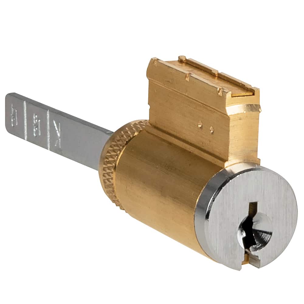 Arrow Lock - Cylinders; Type: Conventional Core ; Keying: AR Keyway ; Number of Pins: 6 ; Material: Brass ; Finish/Coating: Satin Chrome - Exact Tool & Supply