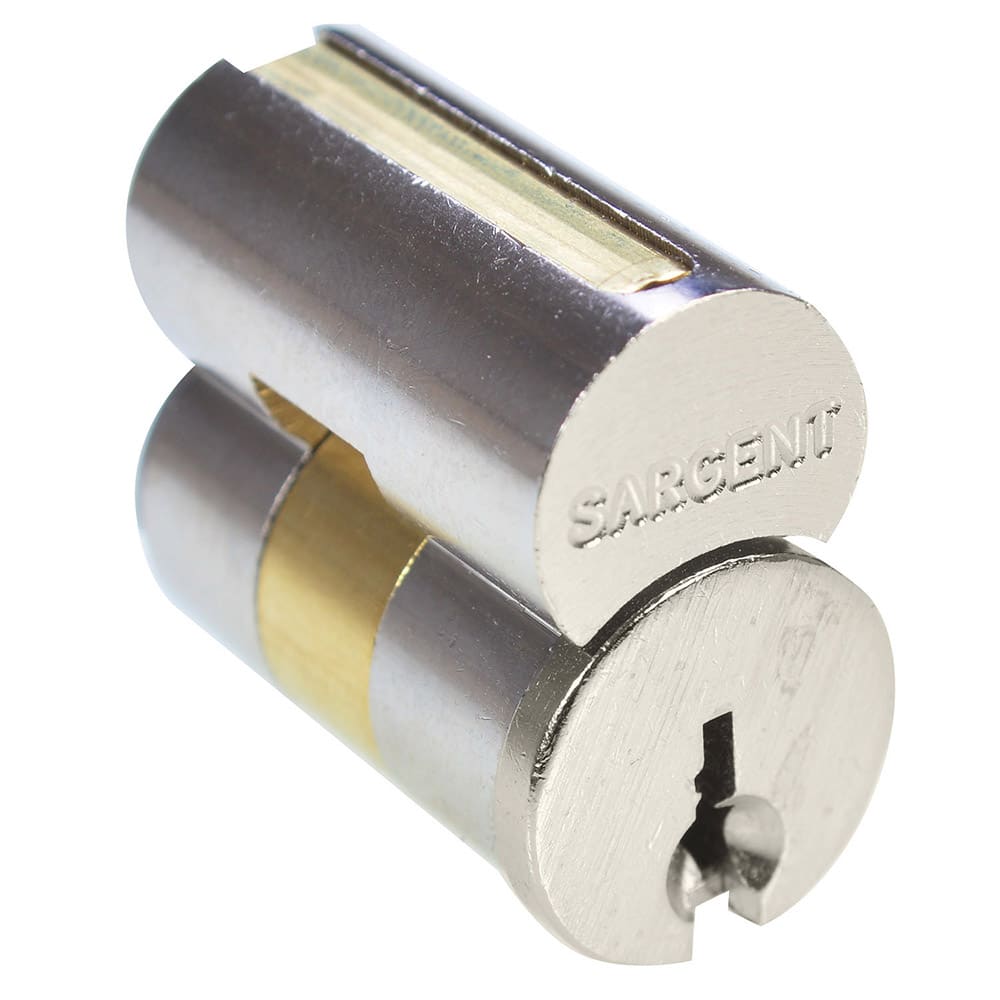 Sargent - Cylinders; Type: Removeable Core ; Keying: HA Keyway ; Number of Pins: 6 ; Material: Brass ; Finish/Coating: Satin Nickel - Exact Tool & Supply