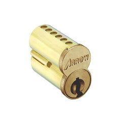 Arrow Lock - Cylinders; Type: Interchangeable Core ; Keying: MB Keyway ; Number of Pins: 6 ; Material: Brass ; Finish/Coating: Satin Brass - Exact Tool & Supply