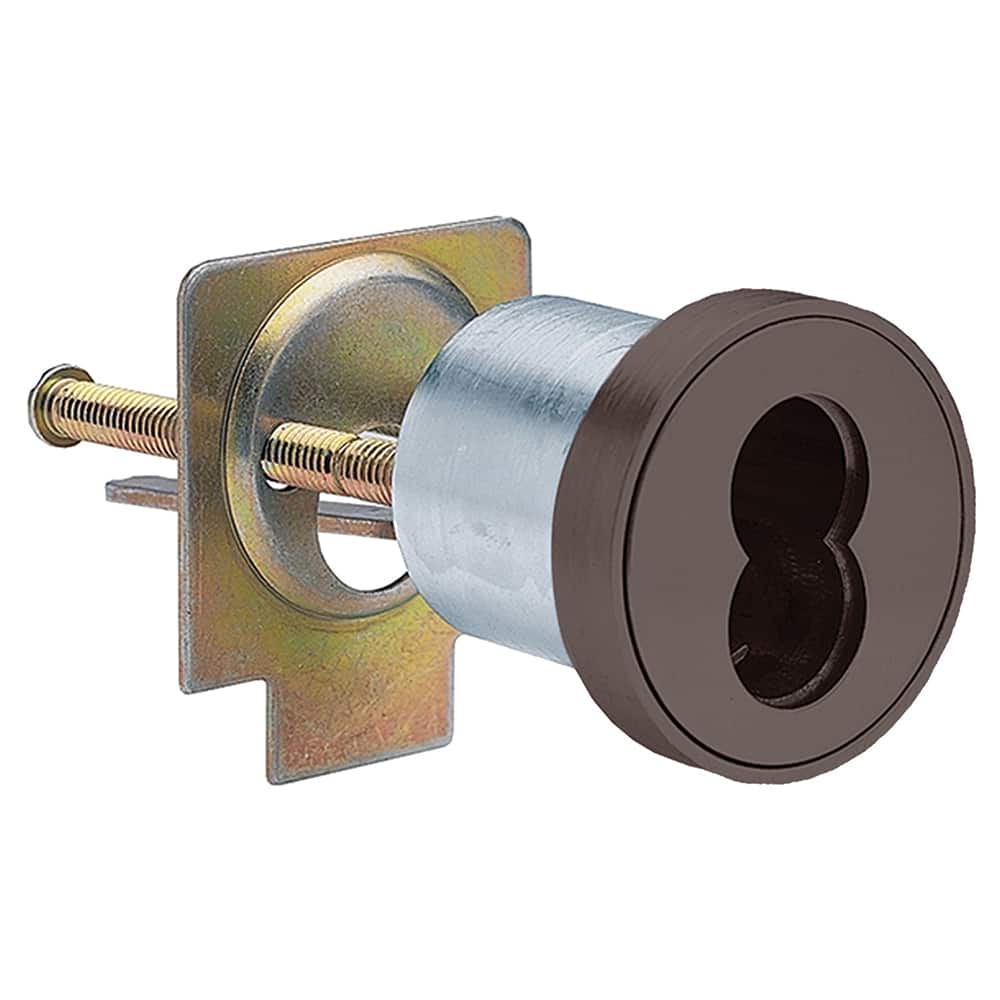 Schlage - Cylinders; Type: Mortise ; Keying: Less Core ; Number of Pins: 7 ; Material: Brass ; Finish/Coating: Oil Rubbed Bronze - Exact Tool & Supply