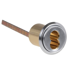Falcon - Cylinders; Type: Rim ; Keying: Less Core ; Number of Pins: 6, 7 ; Material: Brass ; Finish/Coating: Satin Chrome - Exact Tool & Supply