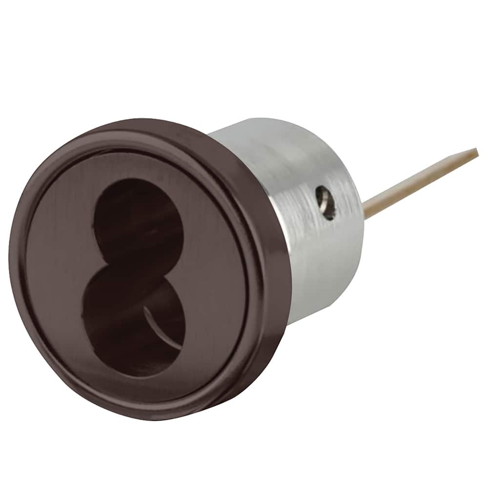 Schlage - Cylinders; Type: Rim ; Keying: Less Core ; Number of Pins: 6 ; Material: Brass ; Finish/Coating: Satin Chrome - Exact Tool & Supply