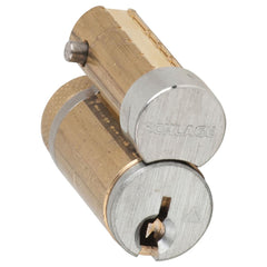 Schlage - Cylinders; Type: Removeable Core ; Keying: FG Keyway ; Number of Pins: 6 ; Material: Brass ; Finish/Coating: Satin Chrome - Exact Tool & Supply