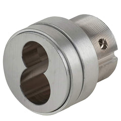 Schlage - Cylinders; Type: Mortise ; Keying: Less Core ; Number of Pins: 6 ; Material: Brass ; Finish/Coating: Satin Chrome - Exact Tool & Supply