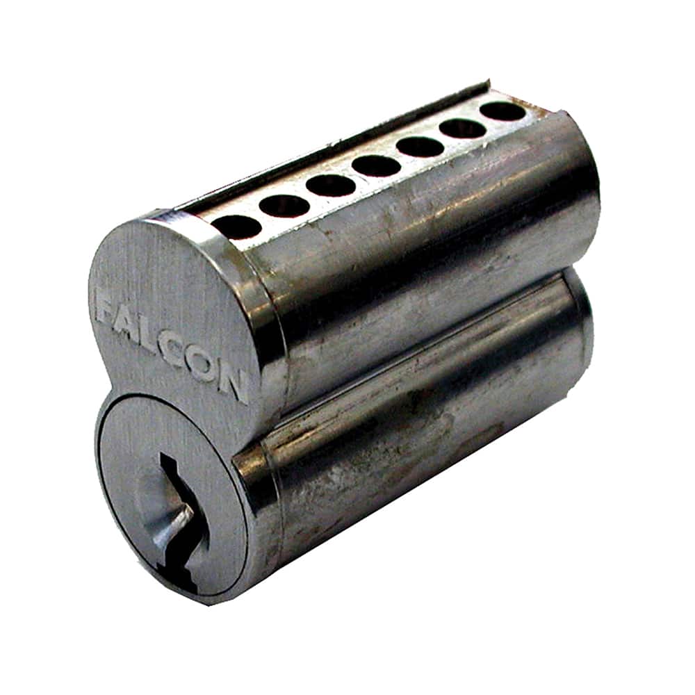 Falcon - Cylinders; Type: Interchangeable Core ; Keying: A Keyway ; Number of Pins: 7 ; Material: Brass ; Finish/Coating: Satin Chrome - Exact Tool & Supply