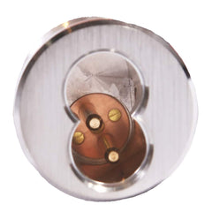 Arrow Lock - Cylinders; Type: Rim ; Keying: Less Core ; Number of Pins: 7 ; Material: Brass ; Finish/Coating: Bright Chrome - Exact Tool & Supply