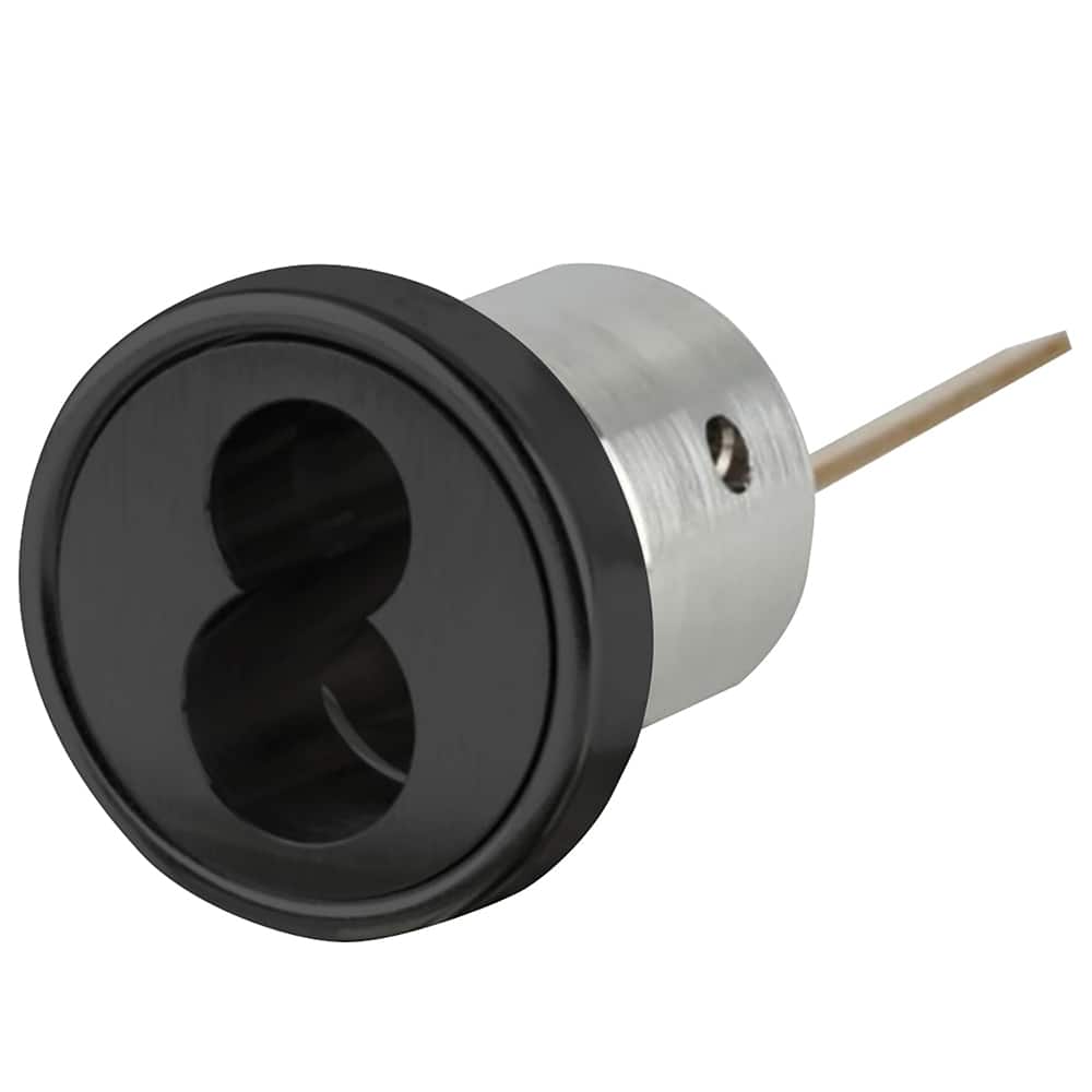 Schlage - Cylinders; Type: Rim ; Keying: Less Core ; Number of Pins: 6 ; Material: Brass ; Finish/Coating: Black - Exact Tool & Supply