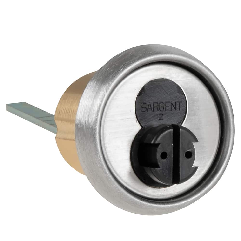Sargent - Cylinders; Type: Rim ; Keying: Less Core ; Number of Pins: 6 ; Material: Brass ; Finish/Coating: Stainless Steel - Exact Tool & Supply
