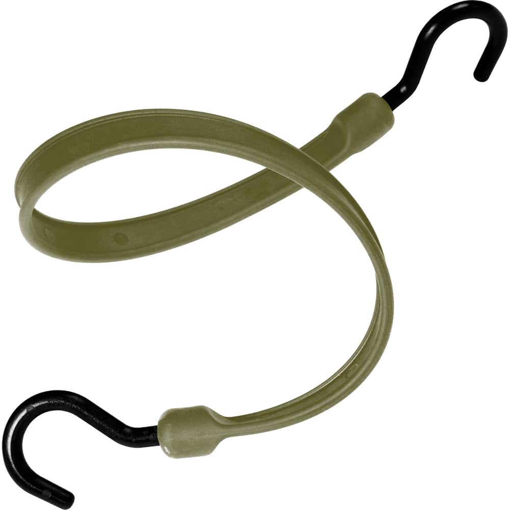 The Better Bungee - Stretch Tie Downs; Type: Heavy Duty Bungee Strap ; End Type: Molded Nylon Hook End ; Color: Military Green ; Fractional Overall Lengths: 36 - Exact Tool & Supply