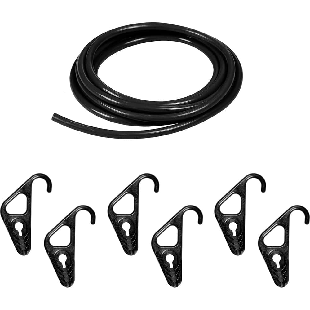 The Better Bungee - Tie Down Kit; Type: Tie Down Kit ; Overall Length (Feet): 2.60 ; Head/Holder Diameter (Inch): 5/16 ; Color: Black ; Number of Hooks: 6 - Exact Tool & Supply