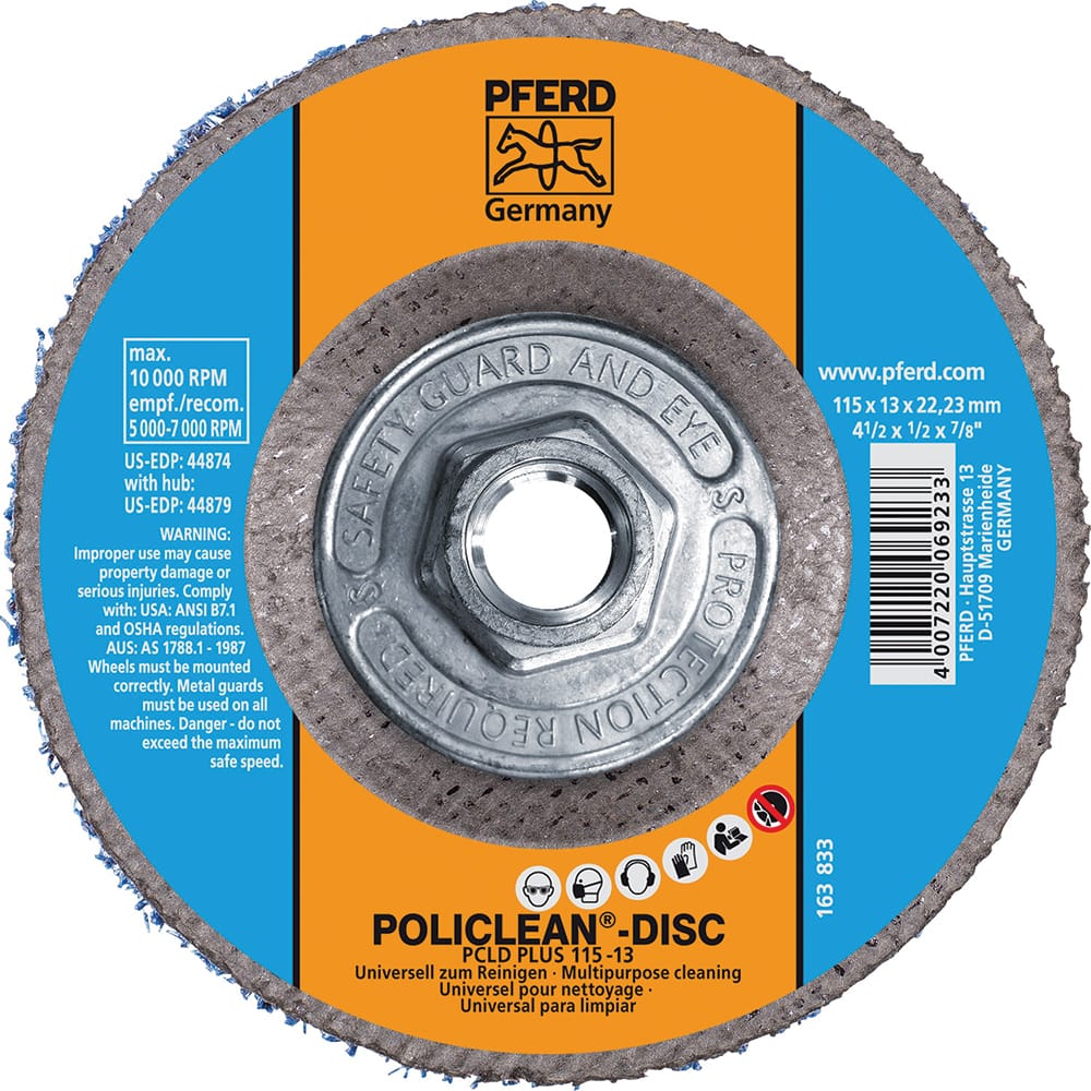 PFERD - 4-1/2 x 1/2" Aluminum Oxide Deburring Disc - Exact Tool & Supply