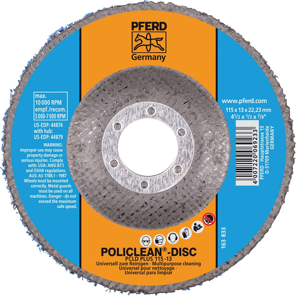 PFERD - 4-1/2 x 1/2" Aluminum Oxide Deburring Disc - Exact Tool & Supply