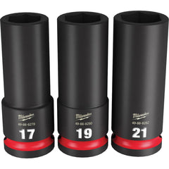 Milwaukee Tool - 3 Pc 1/2" Drive Deep Socket Set - Exact Tool & Supply