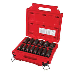 Milwaukee Tool - 14 Pc 1/2" Drive Deep Socket Set - Exact Tool & Supply