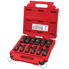 Milwaukee Tool - 12 Pc 1/2" Drive Deep Socket Set - Exact Tool & Supply