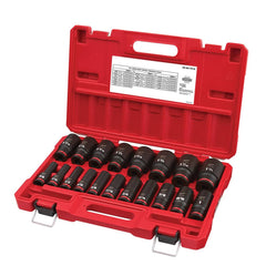 Milwaukee Tool - 19 Pc 1/2" Drive Deep Socket Set - Exact Tool & Supply