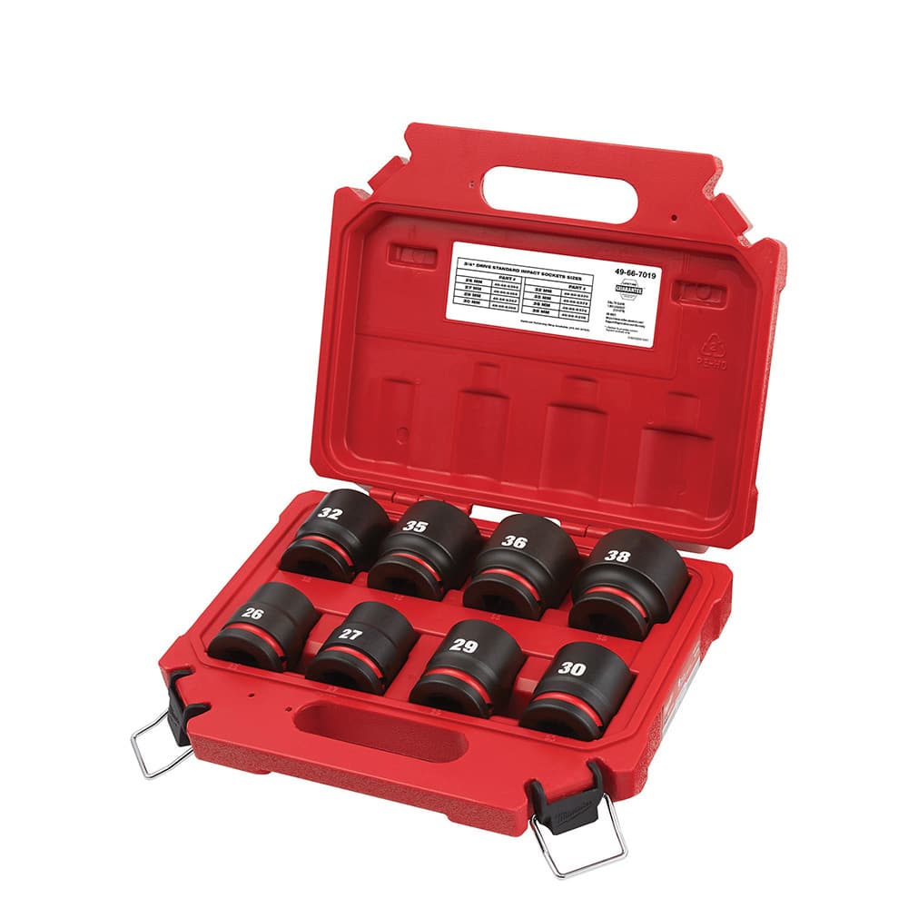 Milwaukee Tool - 8 Pc 3/4" Drive Socket Set - Exact Tool & Supply
