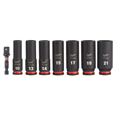 Milwaukee Tool - 8 Pc 3/8" Drive Deep Socket Set - Exact Tool & Supply