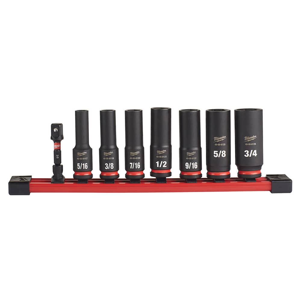 Milwaukee Tool - 8 Pc 3/8" Drive Deep Socket Set - Exact Tool & Supply