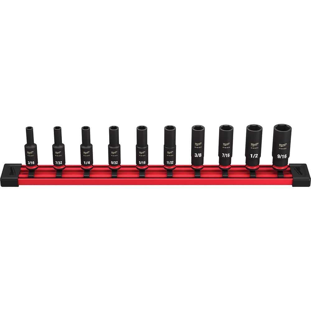 Milwaukee Tool - 10 Pc 1/4" Drive Deep Socket Set - Exact Tool & Supply