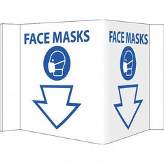 NMC - "Face Masks", 12" Wide x 6" High, Vinyl Safety Sign - Exact Tool & Supply