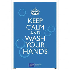 NMC - "COVID-19 - Keep Calm And Wash Your Hands", 12" Wide x 18" High, Paper Safety Sign - Exact Tool & Supply