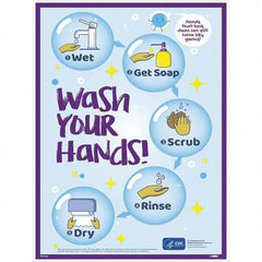 NMC - "COVID-19 - Wash Your Hands", 18" Wide x 24" High, Paper Safety Sign - Exact Tool & Supply