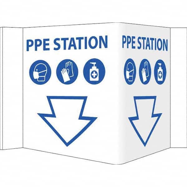 NMC - "PPE Station", 12" Wide x 6" High, Vinyl Safety Sign - Exact Tool & Supply