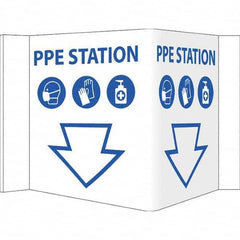 NMC - "PPE Station", 12" Wide x 6" High, Vinyl Safety Sign - Exact Tool & Supply